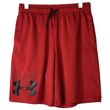Under Armour Youth Red Athletic Drawstring Shorts Regular Size M