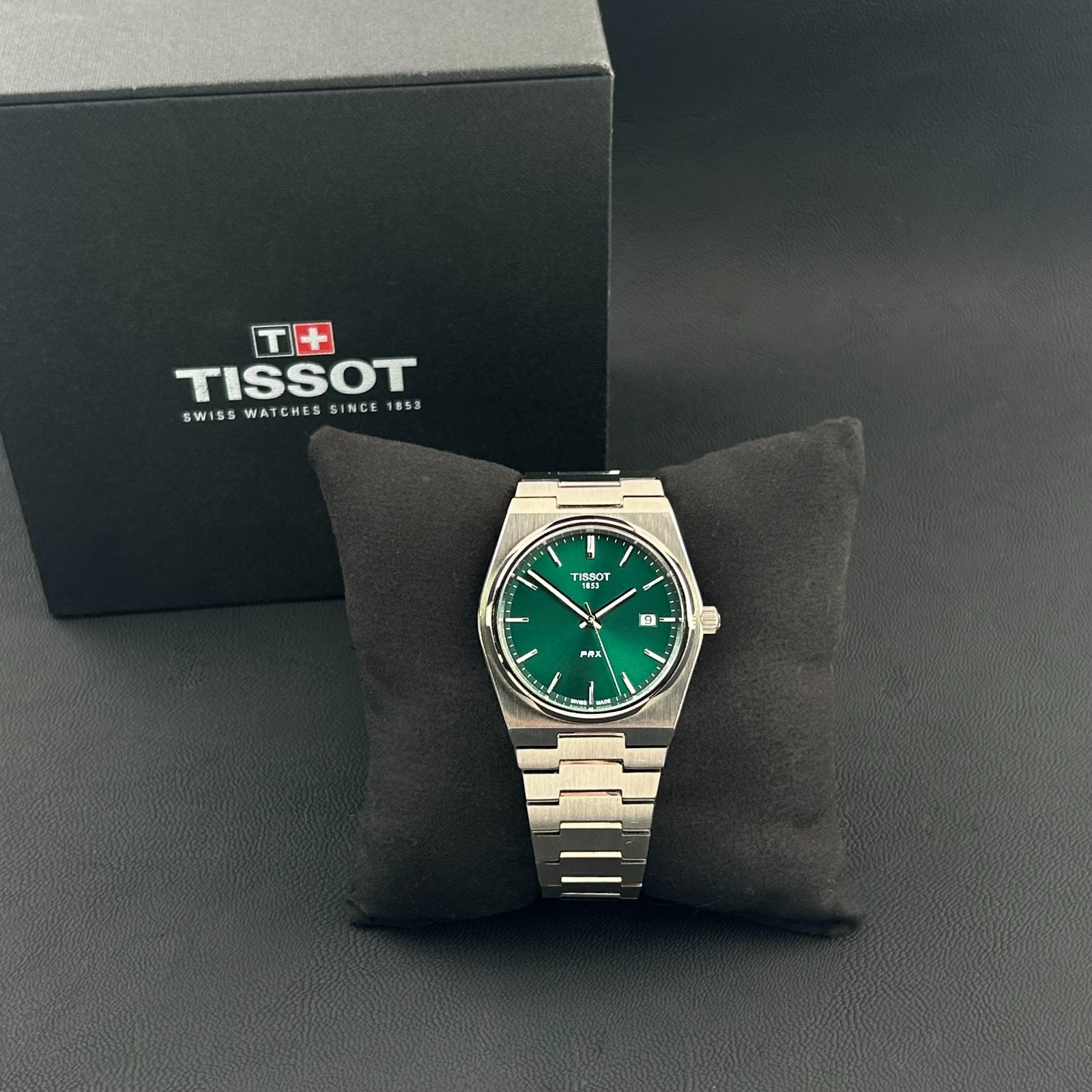 40MM MEN'S PRX STAINLESS DIAL STEEL WATCH GREEN T137.410.11.091.00 TISSOT - vintagewatches.pk