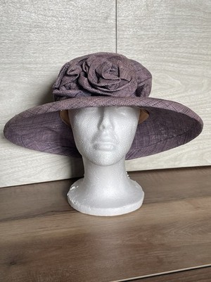 VTG Christine A. Moore Lilac Purple Straw Woven Flower  display picture 3
