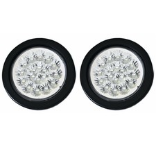 4 Round Led Trailer Tail Light 18 Led Redwhite Stop Turn Tail Reverse Backup