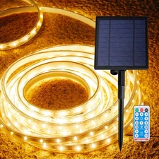 Solar LED Strip Lights Outdoor,Brighter 600 LED 32.8FT Solar String Lights Ou...
