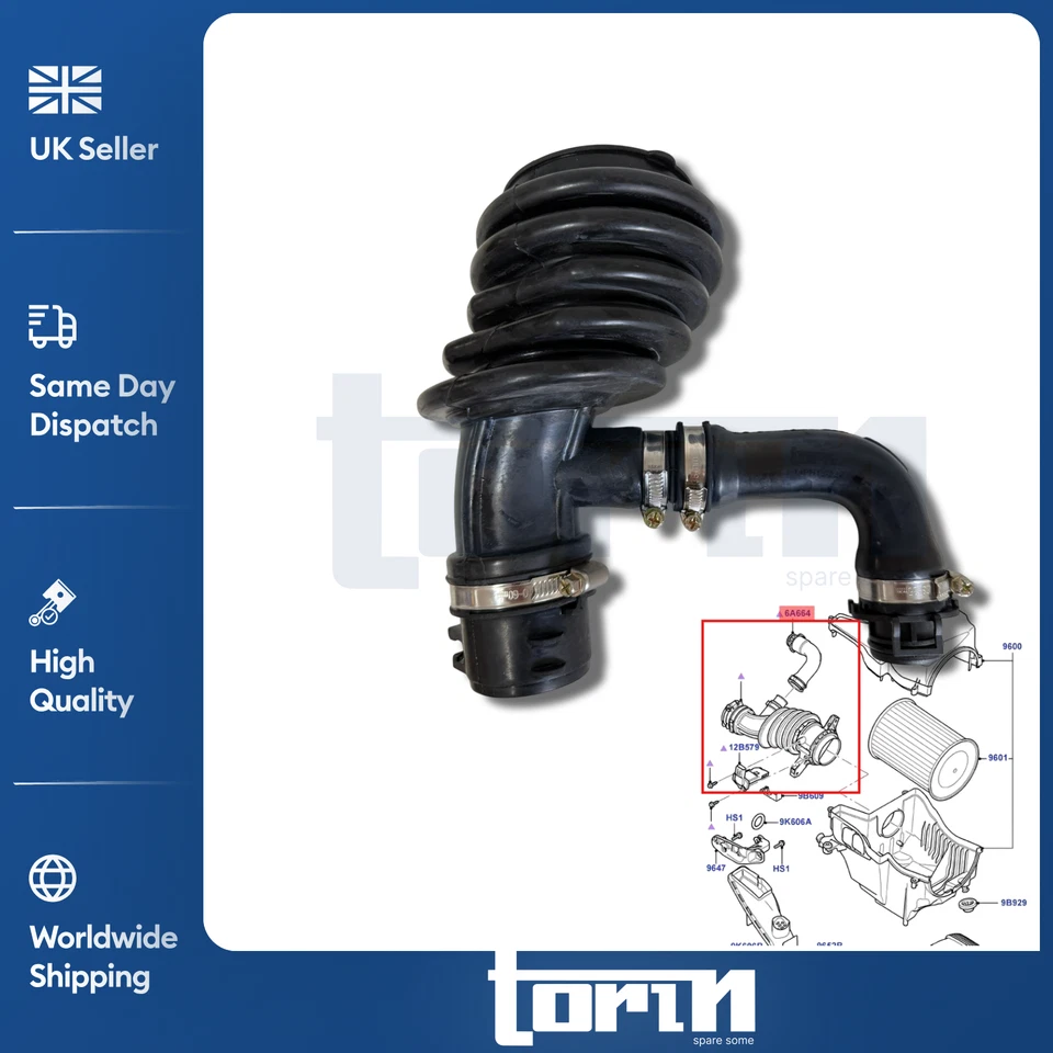 Tubo de manguera de flujo de filtro de aire para ford focus mk2 c-max dm2 1.6 tdci DIESEL 1486600 - Imagen 3 de 4