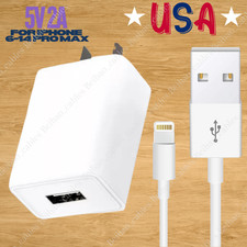 USB Wall Charger Block Fast Charging Cable For iPhone6 7 8 X XR XS 11 12 13 14