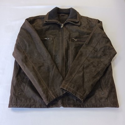 Roundtree & Yorke RN#58909 Men's Brown Full Zip Genuine Leather