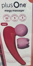 Plus One Mega Massager Rechargeable Vibrating Wand (Pink) – Powerful & Quiet NEW
