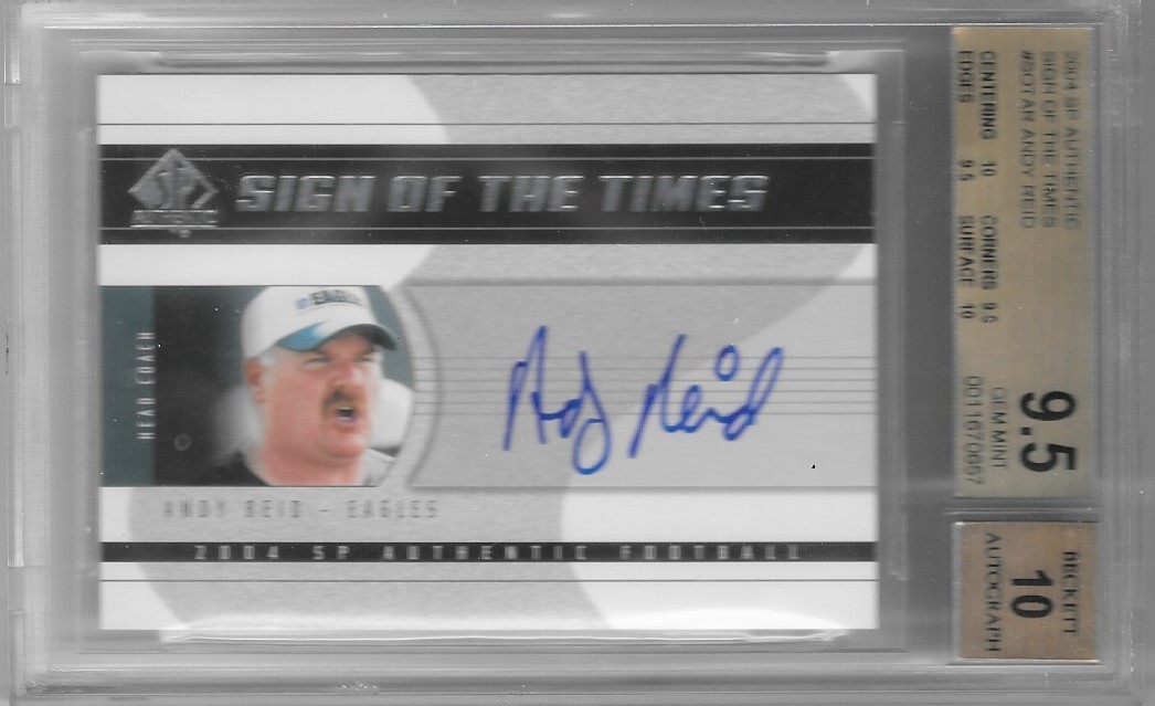 2004 SP Authentic ANDY REID AUTOGRAPH BGS 9.5 / AUTO 10