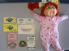 Clean Vintage Cabbage Patch Kid Doll With Birth Certificate Blue Eyes & Red Hair