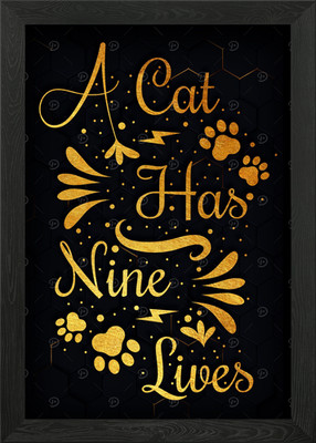 Eine Katze hat neun Leben Gerahmtes Wandbild Poster Leinwandbild Bild