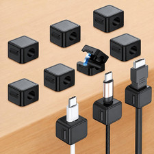10 Pack Magnetic Cord Organizer, Adhesive Cable Clips for Desk, Home, Car
