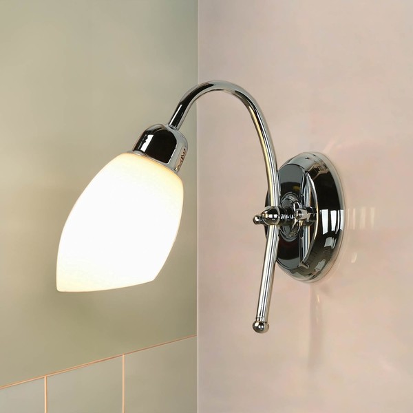 Wandleuchte Chrom Aus Messing Klassisch Edel Ismene Badezimmer Flur Lampe-image