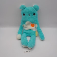 D1007C Flan Pass case Bear Blue 9" Amuse Plush Card Train  Toy Doll Japan