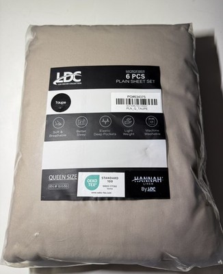LDC LUX DECOR COLLECTION Brown Microfiber 6 Pc Queen Sheet Set Deep Pocket Soft