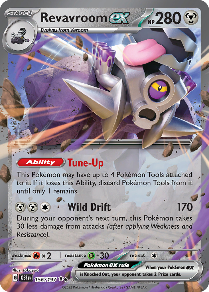 Revavroom ex 156/197 Double Rare Obsidian Flames Pokemon Holo NM/M