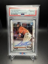 2020 BOWMAN CHROME MEGA BOX AUTOS #BCMALM LUIS MATOS PSA 10 AUTO