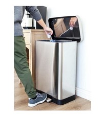 20 Gallon Trash Can, Stainless Steel Step On Kitchen Trash Can, Stainless Steel
