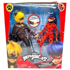 Miraculous Ladybug Cat Noir Doll 2 Pack Mission Accomplished MLB Box Damage New