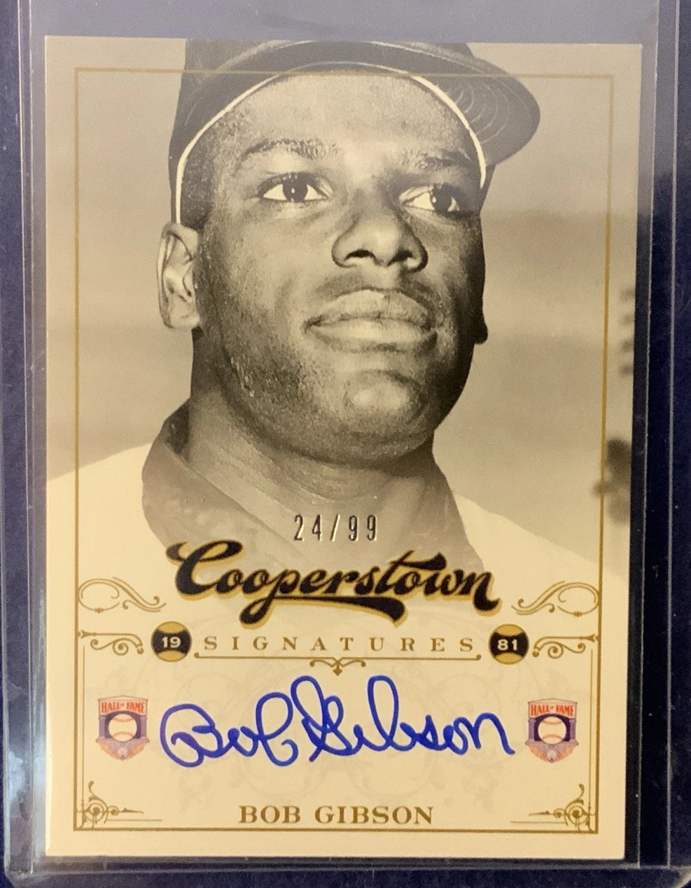 2013 Bob Gibson Panini Cooperstown Collection Signatures 24/99 Autographed Card