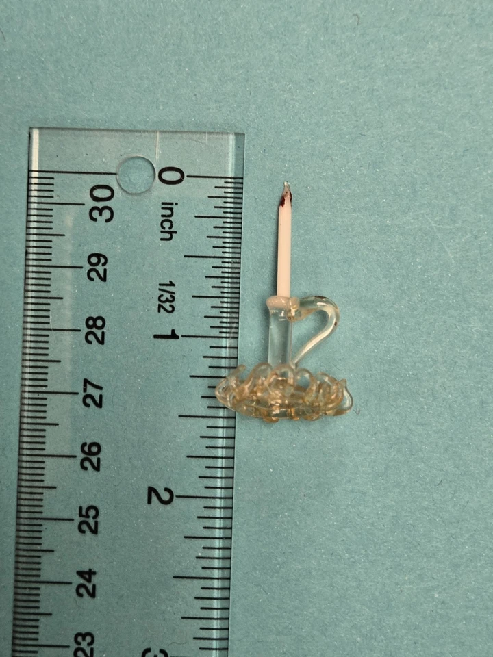 Castiçal antigo de vidro soprado para casa de bonecas em miniatura feito à mão 1:12 - Imagem 4 de 4
