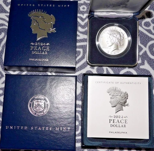 2024-P  Peace Silver Dollar - UNC - US Mint - OGP and COA  -  24XH