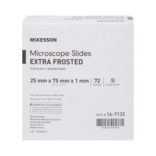 McKesson Glass Microscope Slides 1 X 3 Inch X 1 mm Extra-Frosted End 1440 pcs