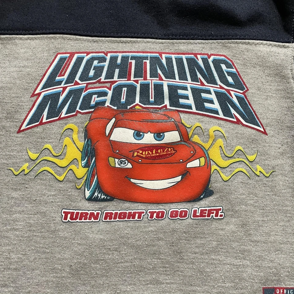 Vintage Disney Pixar Cars Lightning McQueen Shirt Boys 4T Gray Long Sleeve - Image 2 of 4