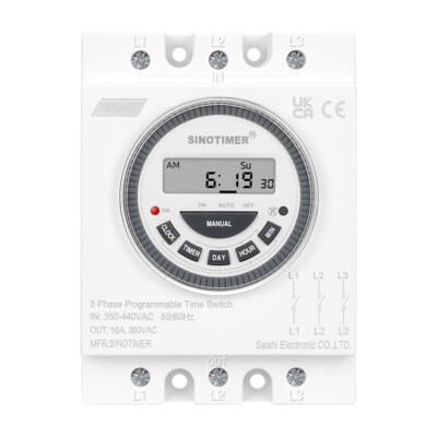 TM619-380V 3 Phases Backlight 7 Days Programmable Timer Switch Time Relay