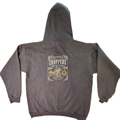 Walt Disney World Grumpy's Choppers Adult Hoodie Sweatshirt XL Black Dwarf N1b
