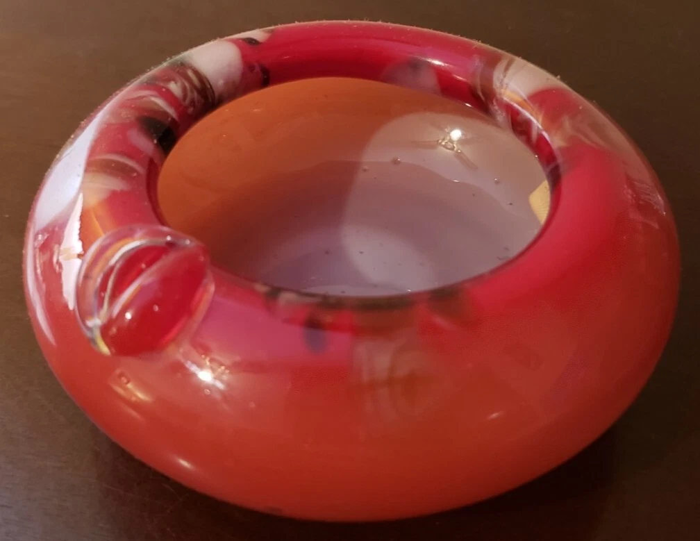 Vintage art glass ash tray of unknown origin