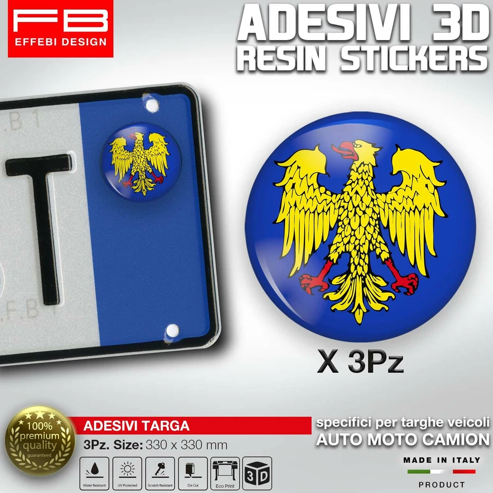 ADESIVI bollino targa Friuli Venezia Giulia Regione Italia Auto Moto Camper tir