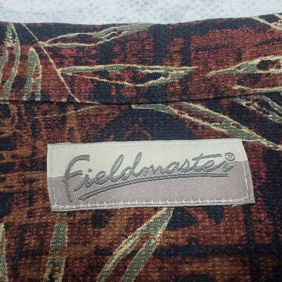 Camisa Hawaiana Fieldmaster Para Hombres XL Multicolor Hoja Peint Manga Corta Abotonada Foto 4 de 4