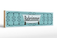 Holzschild Hinweis 46X10 Cm Badezimmer Deko Schild