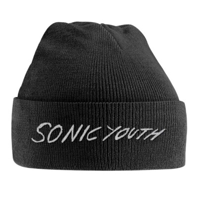 Sonic Youth 'White Logo' Beanie Hat NEW UK