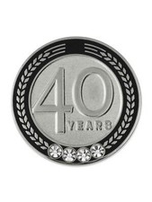 PinMart's 40 Years of Service Award Employee Recognition Gift Lapel Pin - Black