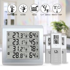 Wireless Digital Refrigerator Freezer Thermometer Temp Alarm 3 Sensor In/Outdoor