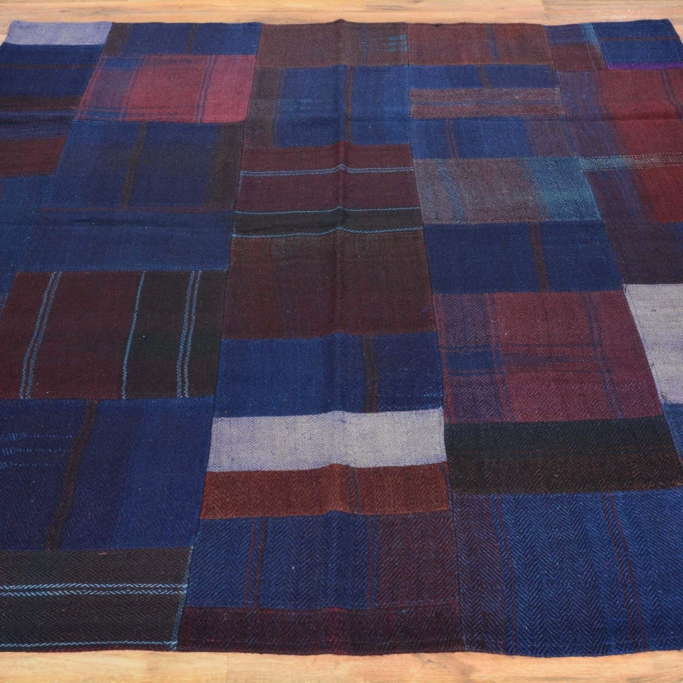 手工编织土耳其布贴工作部落设计手工制作100%羊毛(尺寸5.1 X 6.1) — 第 2/4 张图片