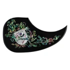 Thickening Self-adhesive Acoustic Guitar Pickguard Inlaid Abalone Shield Black