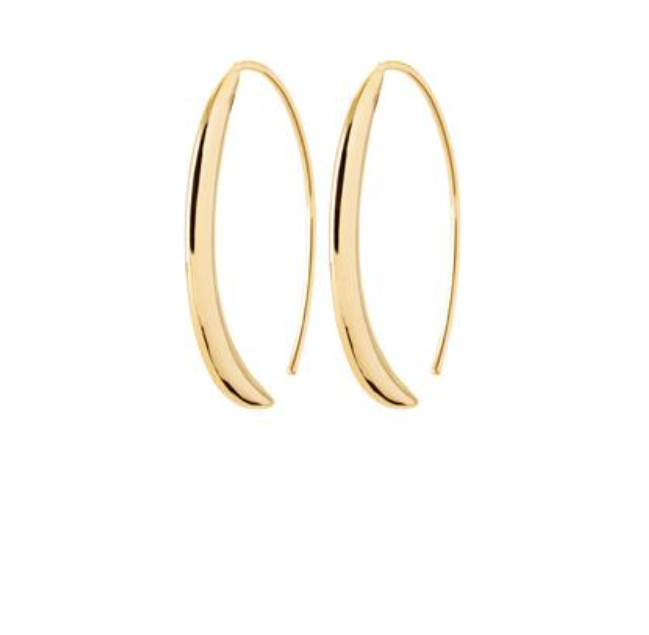 Boucles d'oreilles pendantes lune plaqué or anti-allergie pour oreilles sensibles
