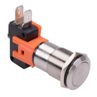 19mm Latching Vandal Resistant Push Button Switch SPDT 21A