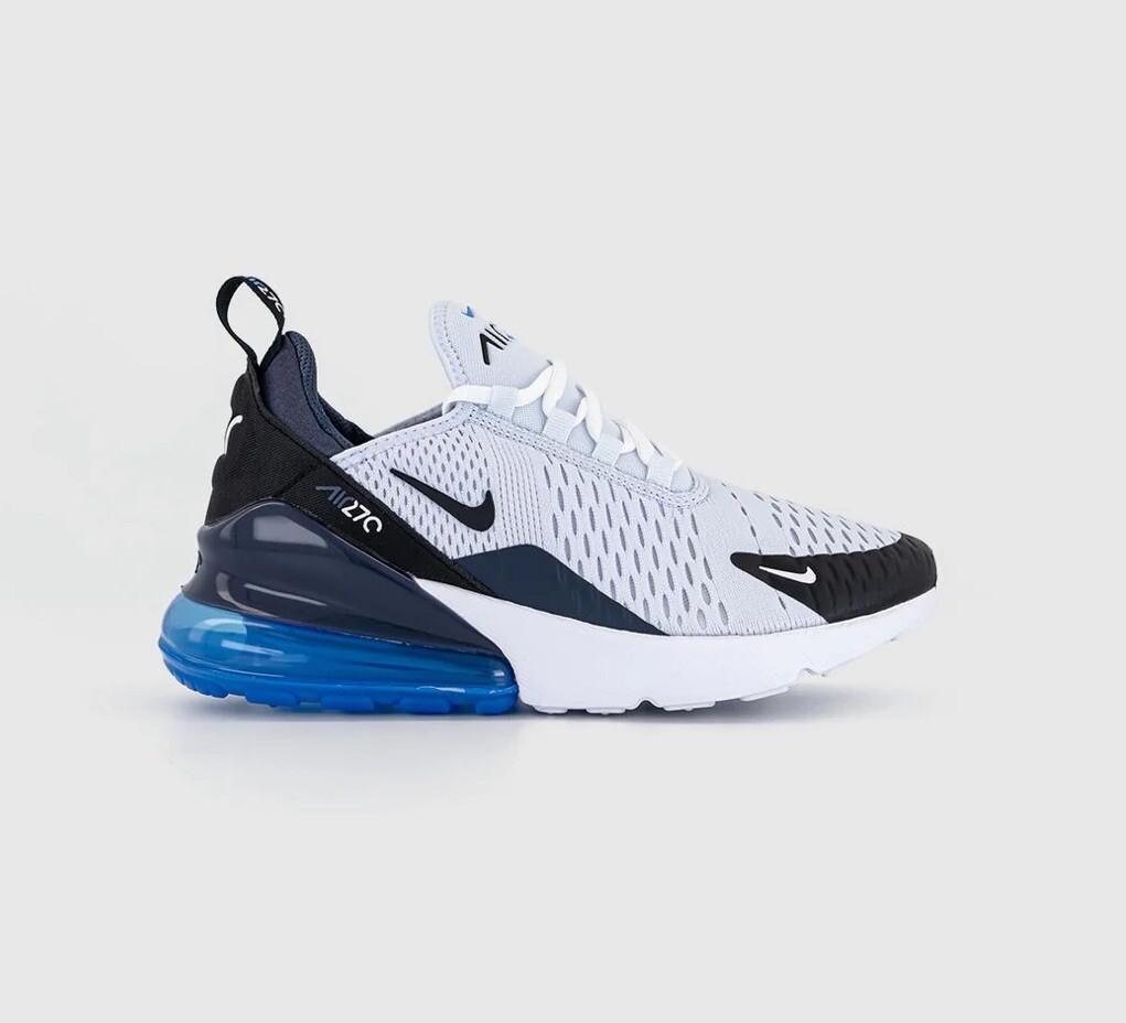Kids Nike Air Max 270s Gs Trainers Grey Black Thunder Blue UK