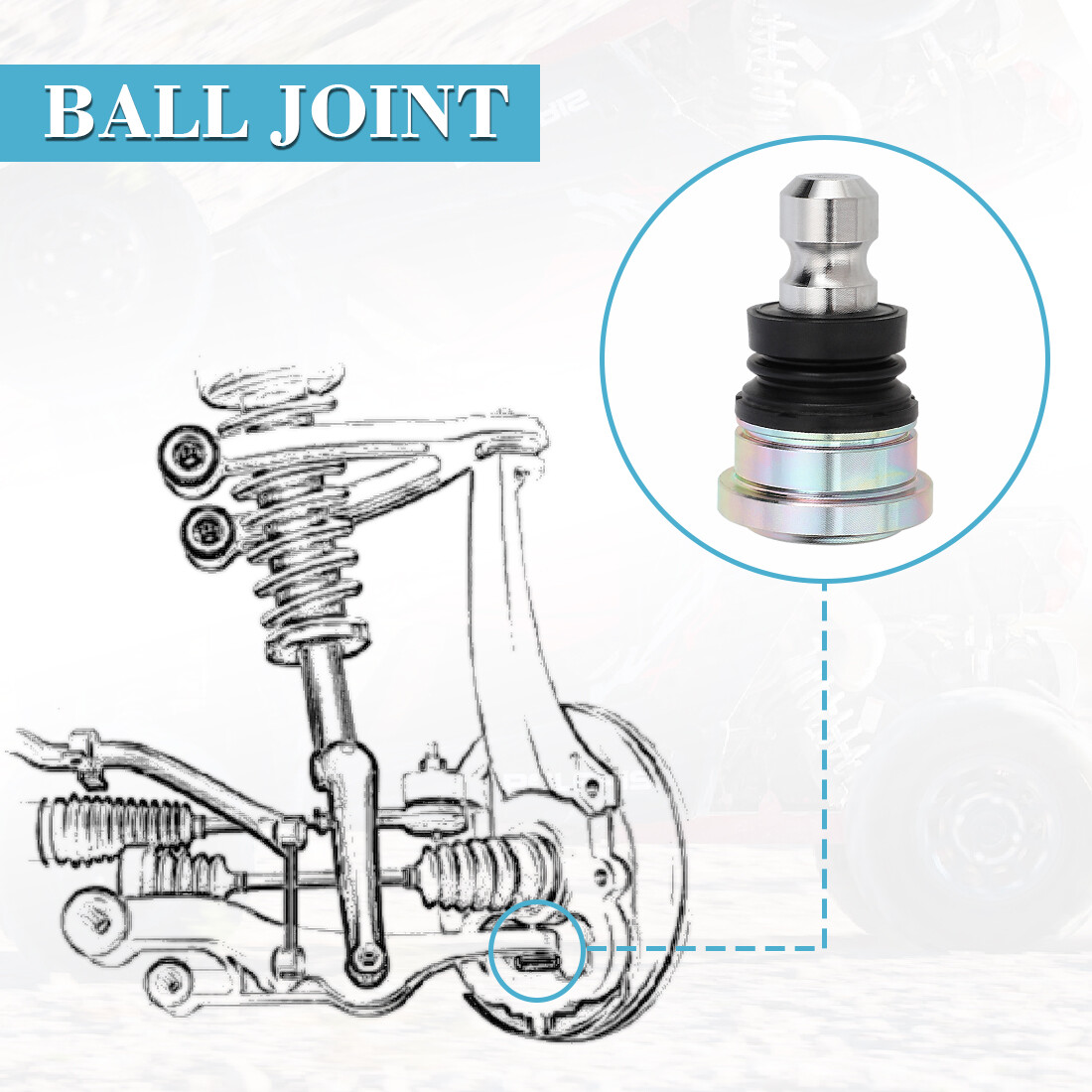 4 Pack Upper and Lower Ball Joints For Polaris RZR XP 1000 2014