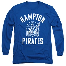 Hampton University Adult Long Sleeve T-Shirt One Color Logo, Royal Blue, S-3XL