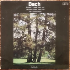 Karl Suske : Bach- Partita I, Sonata I for Solo Violin / Eterna, MINT-