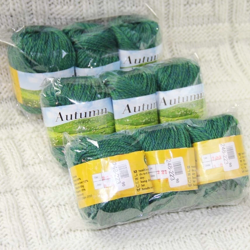 Продажа лот 9 мотков 50гр быстро ручной вязки шали пряжи мягкой камвольной шерсти шелка 23 - Изображение 2 из 4