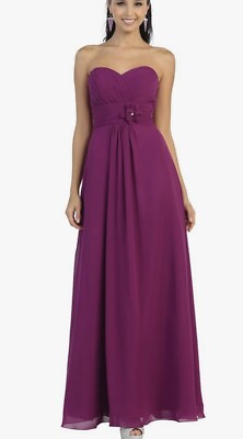 May Queen Couture MQ875 Women's Magenta Strapless Gown Dress Size 8 NWT