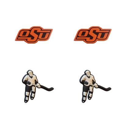NCAA OSU Oklahoma Cowboys Team For Crocs Shoe Charms Jibbitz - 4 Pieces