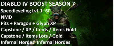  Diablo 4 Season 7 Vessel of Hatred 1-60 LVL BOOST SPEEDRUN PS5 / Xbox / PC
