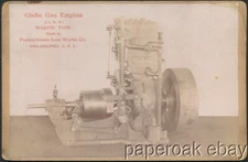 Original ca1890 Globe Gas Engine Pennsylvania Iron Works Advertising Photo