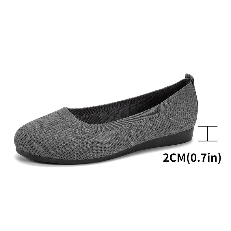 Women's Ballet Flat Dressy Casual Knit Shoes Slip On Round Toe Women Mesh Flats - Image 3 of 4