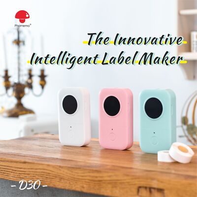 Phomemo D30 Label Maker with 1 Tape, Mini Bluetooth Label Printer