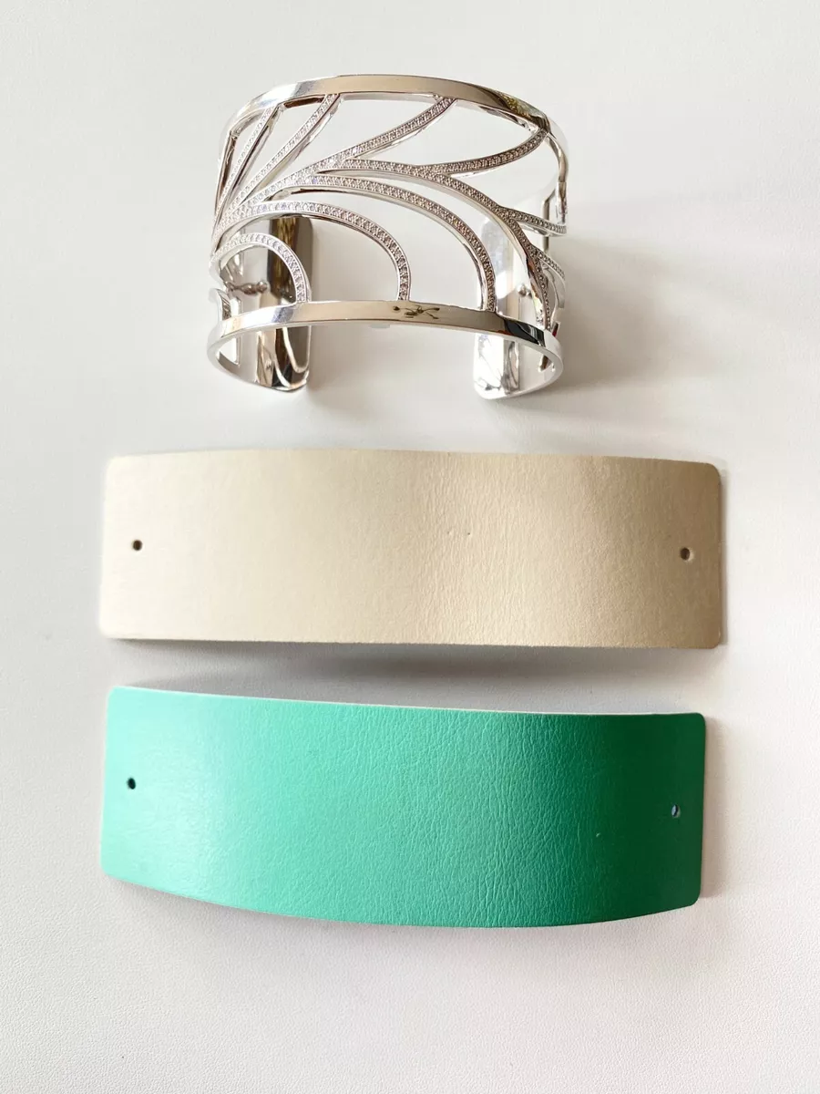 Les Georgettes Interchangeable Cuff Bracelet silver tone with 2 inserts